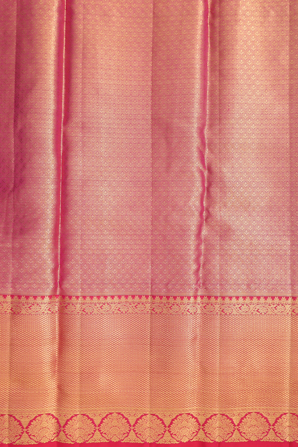 Kanchipuram Silk Saree In Gold Tissue With Floral Design