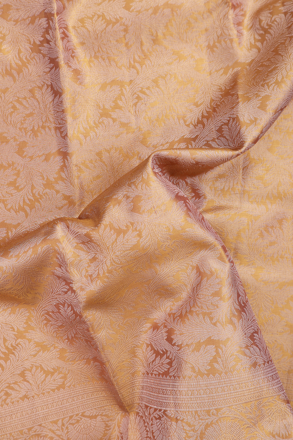 Kanchipuram Silk Saree In Gold Tissue With Floral Design