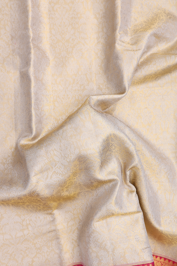 Kanchipuram Silk Saree In Gold Tissue With Floral Design