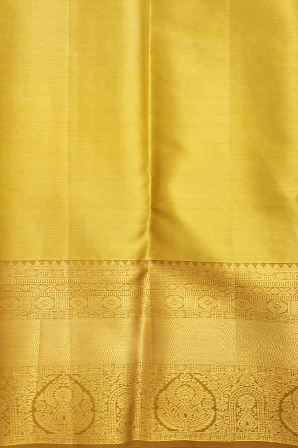 Kanchipuram Silk Saree In Gold Tissue With Leaf Design