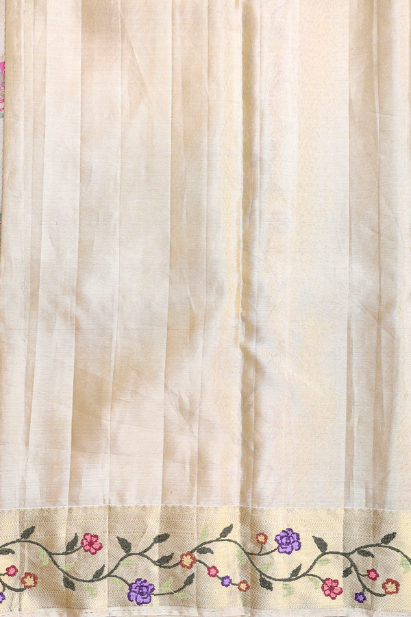 Kanchipuram Silk Saree In Gold Tissue With Parrot Motifs