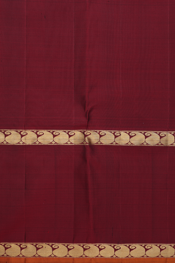 Kanchipuram Silk Saree In Golden Brown With Chakram Buttas