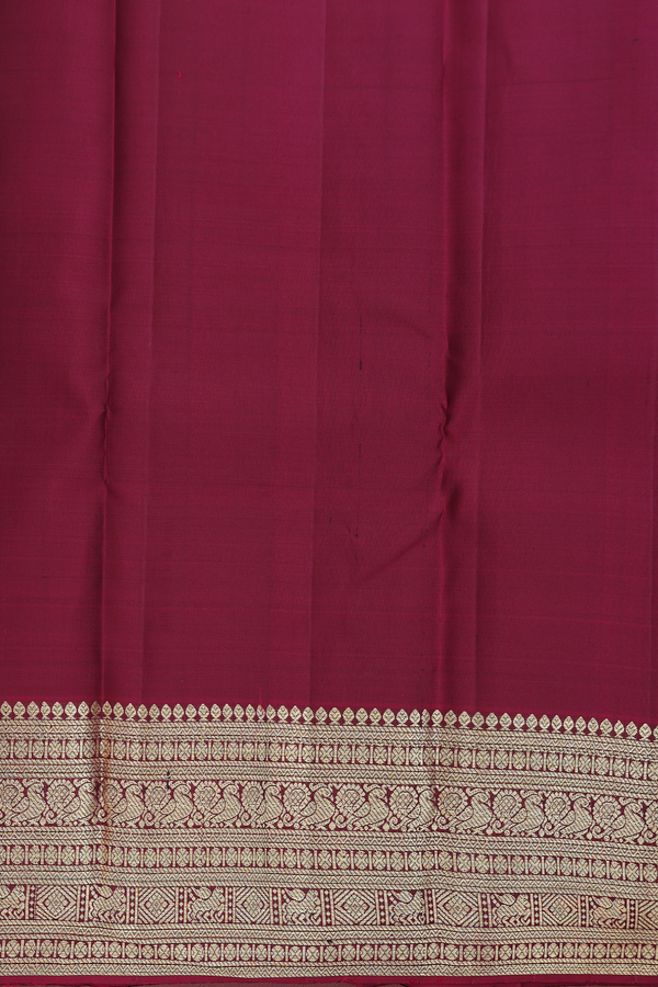 Kanchipuram Silk Saree In Golden Brown With Thilagam Buttas