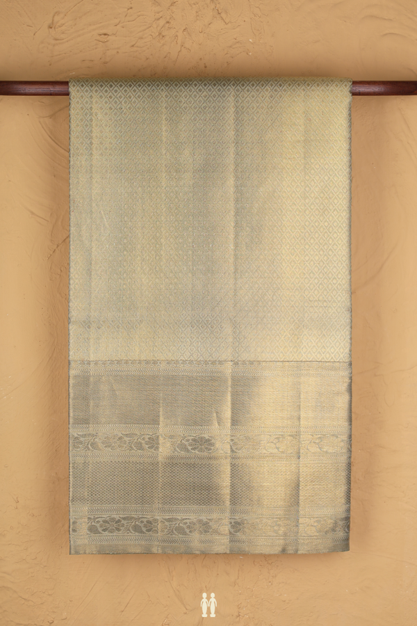 Kanchipuram Silk Saree In Golden Yellow With Brocade Design