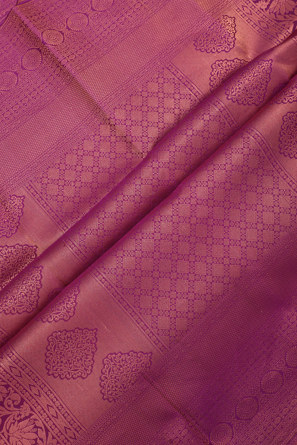 Kanchipuram Silk Saree In Golden Yellow With Brocade Design