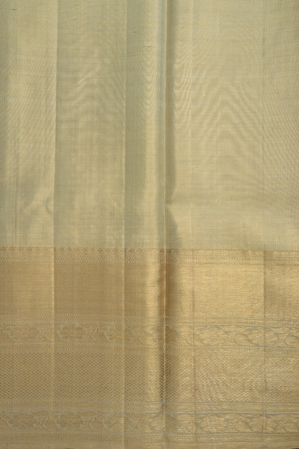 Kanchipuram Silk Saree In Golden Yellow With Brocade Design