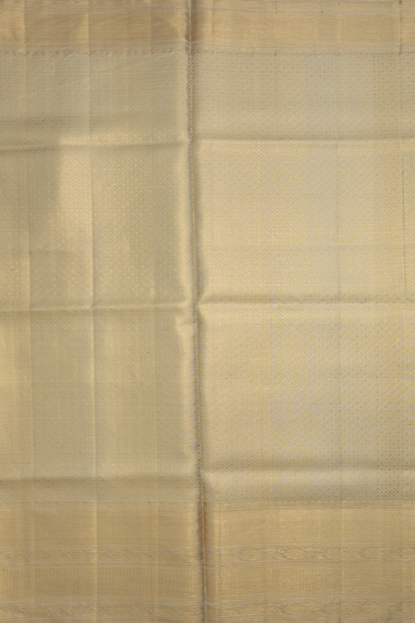 Kanchipuram Silk Saree In Golden Yellow With Brocade Design