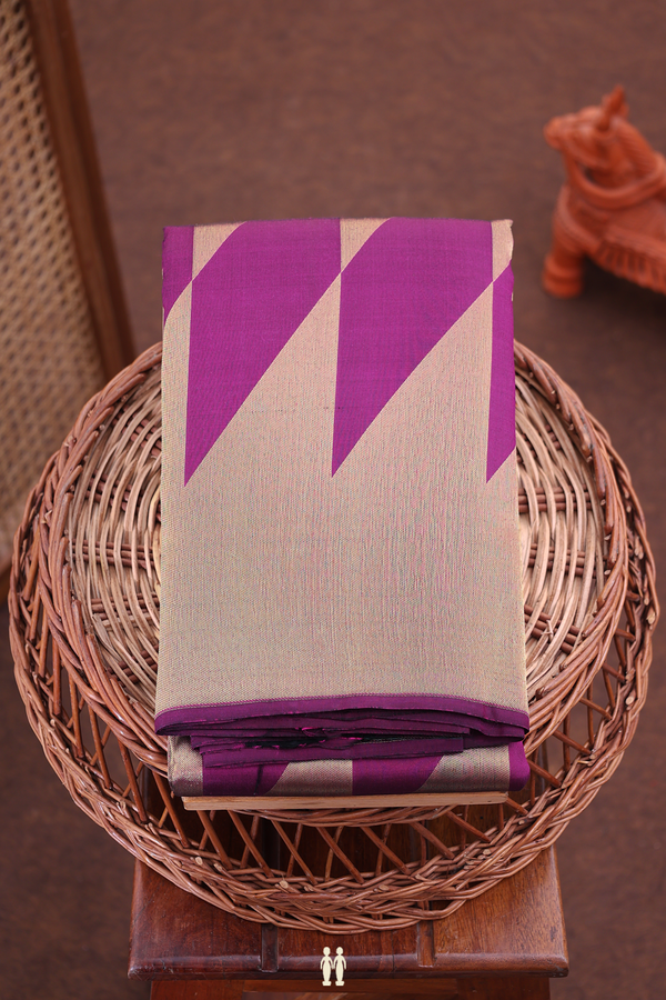 Kanchipuram Silk Saree In Grape Purple With Allover Design