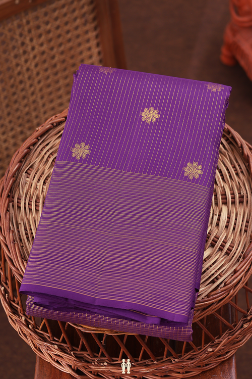 Kanchipuram Silk Saree In Grape Purple With Allover Design