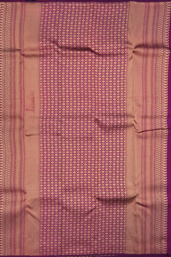 Kanchipuram Silk Saree In Grape Purple With Allover Design