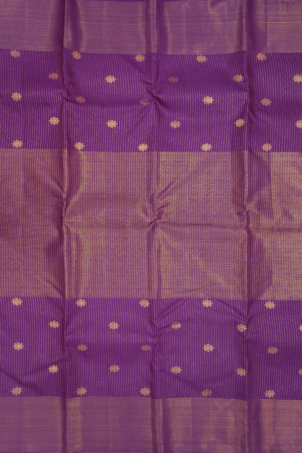 Kanchipuram Silk Saree In Grape Purple With Allover Design