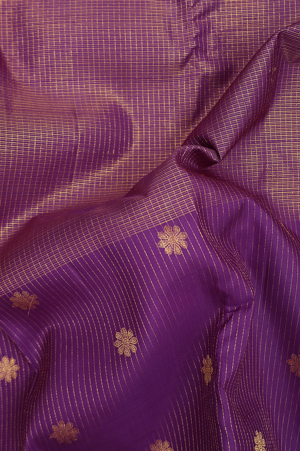 Kanchipuram Silk Saree In Grape Purple With Allover Design