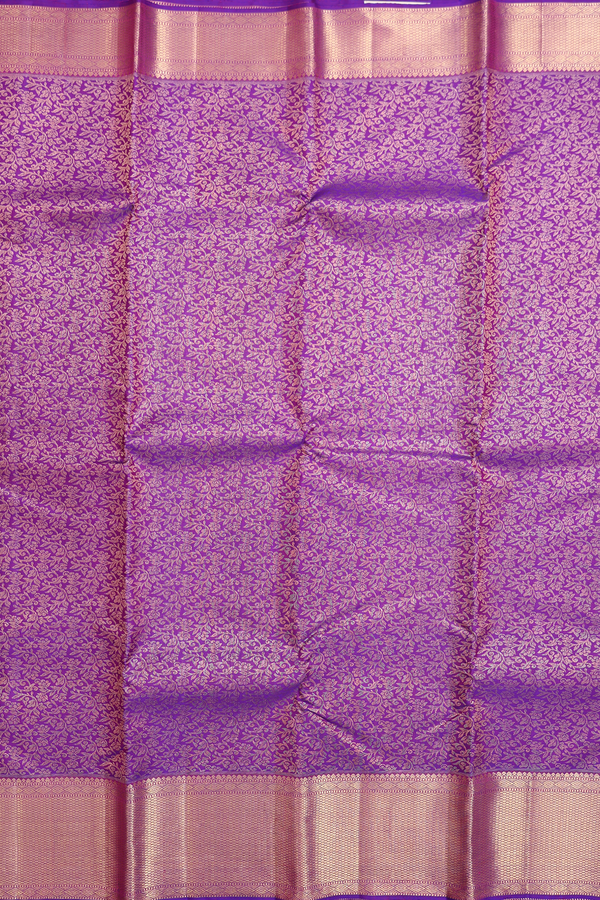 Kanchipuram Silk Saree In Grape Purple With Brocade Design