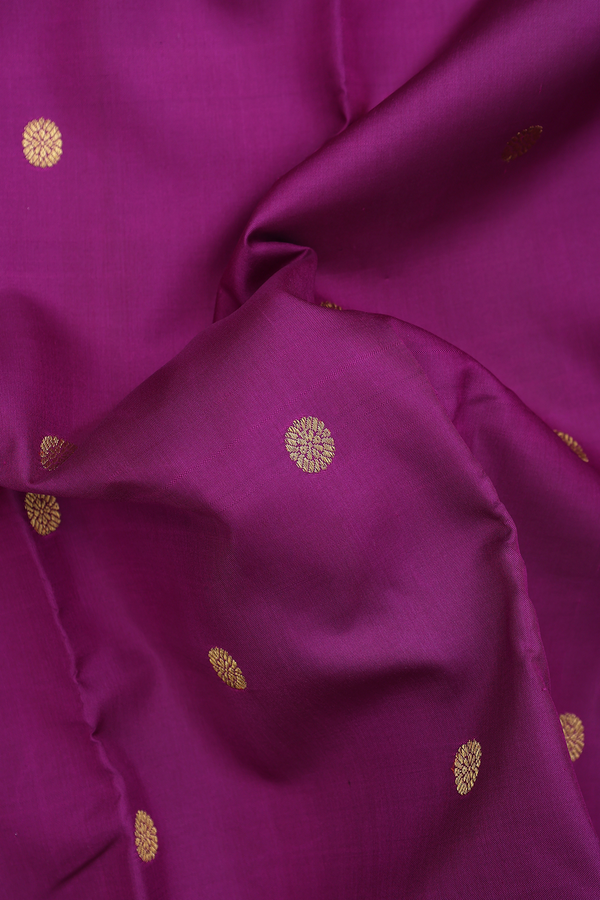 Kanchipuram Silk Saree In Grape Purple With Chakram Buttas