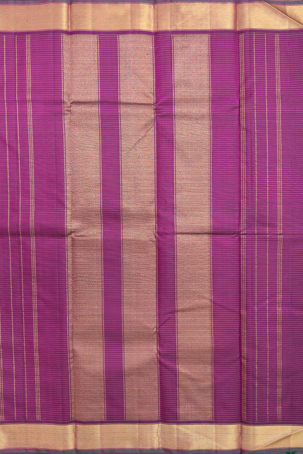Kanchipuram Silk Saree In Grape Purple With Checks Design