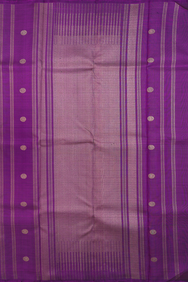 Kanchipuram Silk Saree In Grape Purple With Checks Design