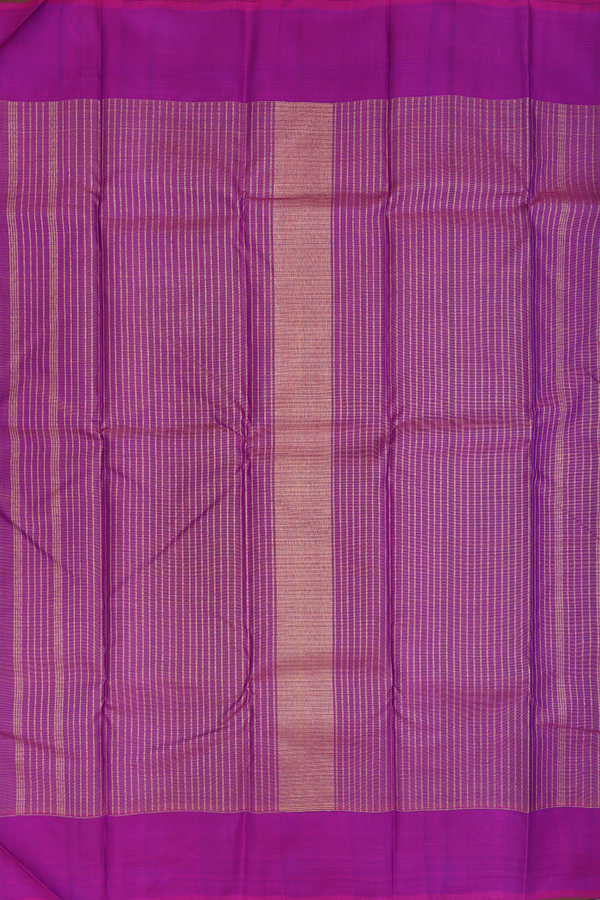 Kanchipuram Silk Saree In Grape Purple With Checks Design