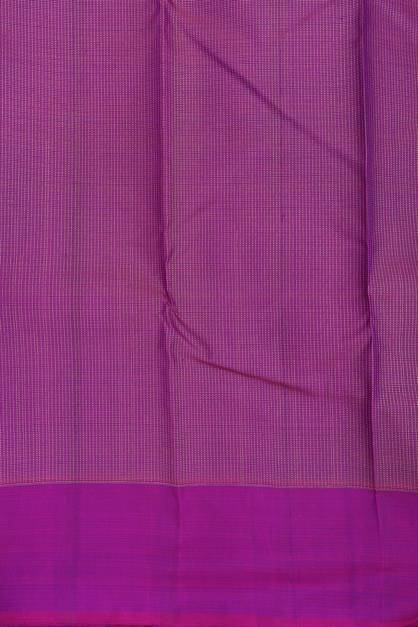Kanchipuram Silk Saree In Grape Purple With Checks Design