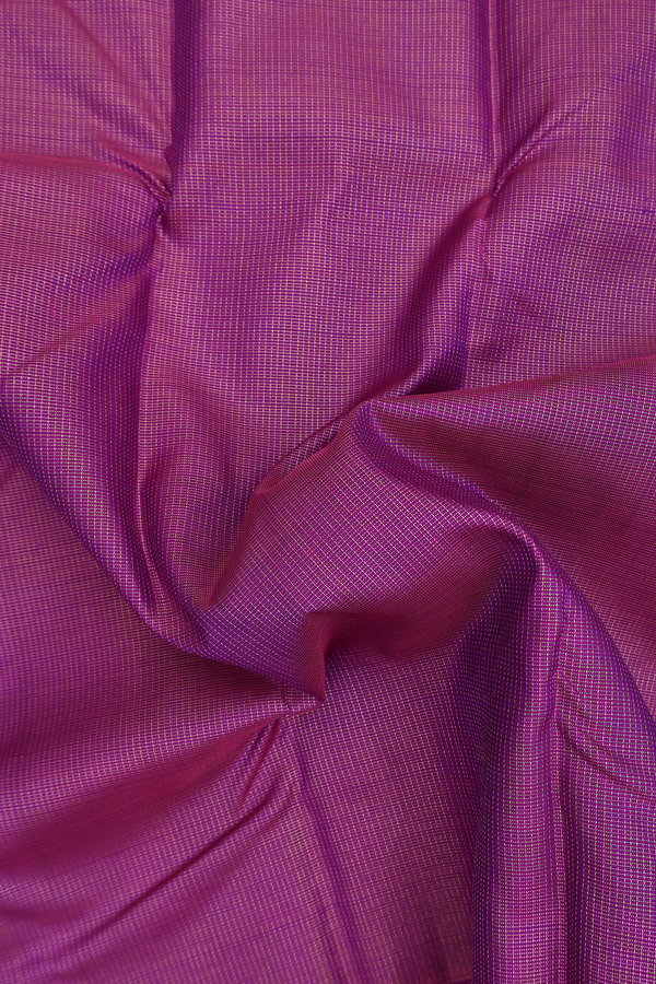 Kanchipuram Silk Saree In Grape Purple With Checks Design