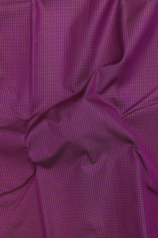 Kanchipuram Silk Saree In Grape Purple With Checks Design