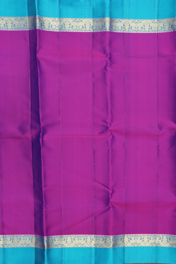 Kanchipuram Silk Saree In Grape Purple With Contrast Border