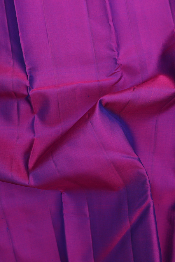 Kanchipuram Silk Saree In Grape Purple With Contrast Border