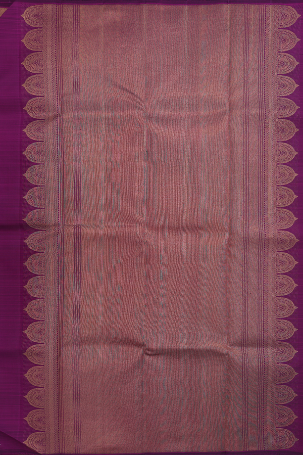 Kanchipuram Silk Saree In Grape Purple With Floral Buttis