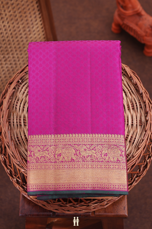 Kanchipuram Silk Saree In Grape Purple With Jacquard Design