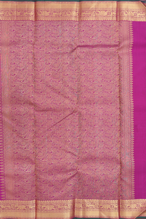 Kanchipuram Silk Saree In Grape Purple With Jacquard Design