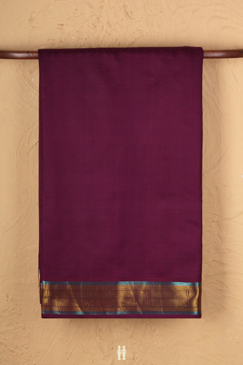 Kanchipuram Silk Saree In Grape Purple With Jacquard Pattern