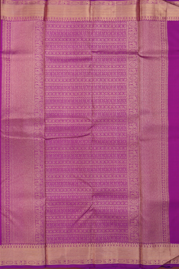 Kanchipuram Silk Saree In Grape Purple With Jacquard Pattern
