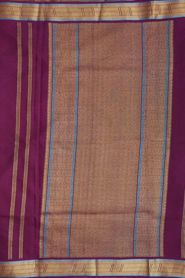Kanchipuram Silk Saree In Grape Purple With Jacquard Pattern
