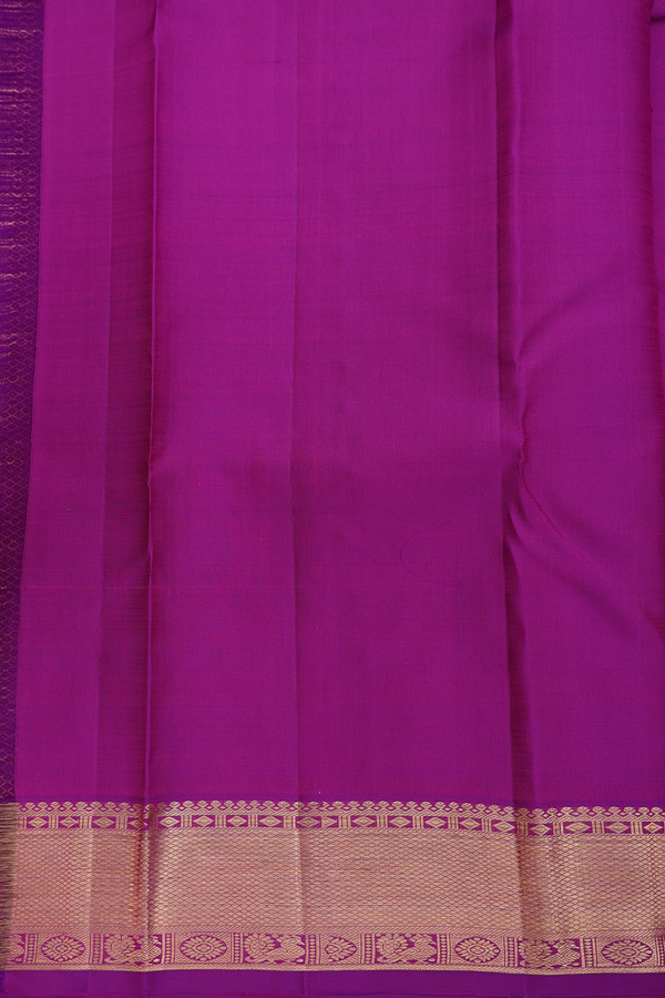 Kanchipuram Silk Saree In Grape Purple With Jacquard Pattern