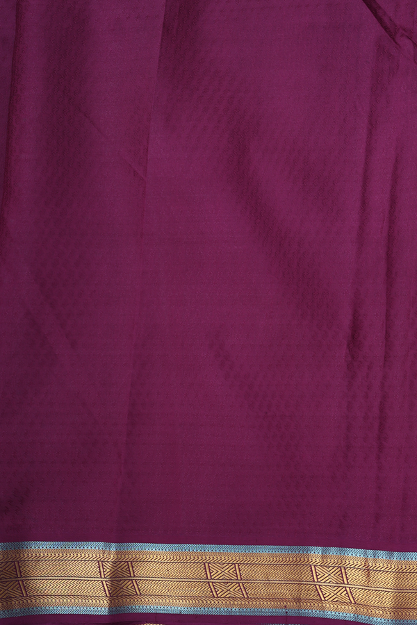 Kanchipuram Silk Saree In Grape Purple With Jacquard Pattern
