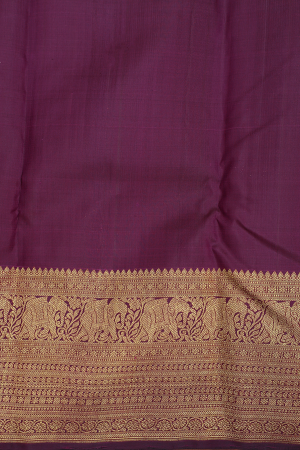 Kanchipuram Silk Saree In Grape Purple With Jacquard Pattern