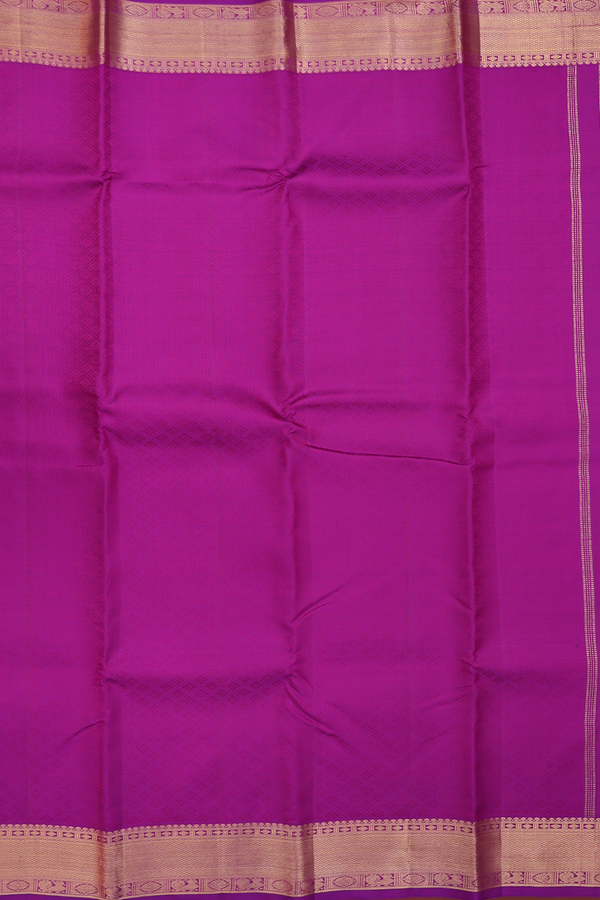Kanchipuram Silk Saree In Grape Purple With Jacquard Pattern