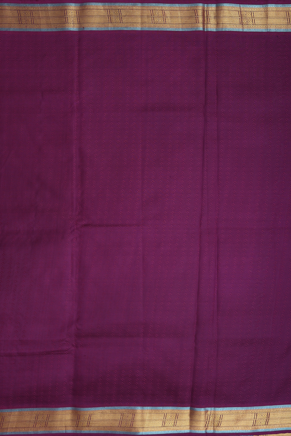 Kanchipuram Silk Saree In Grape Purple With Jacquard Pattern