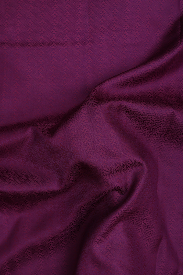 Kanchipuram Silk Saree In Grape Purple With Jacquard Pattern