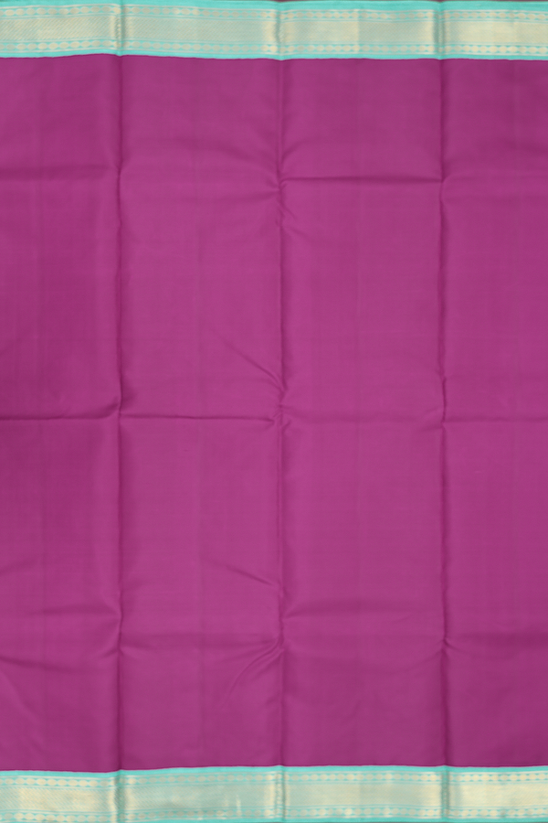 Kanchipuram Silk Saree In Grape Purple With Korvai Border