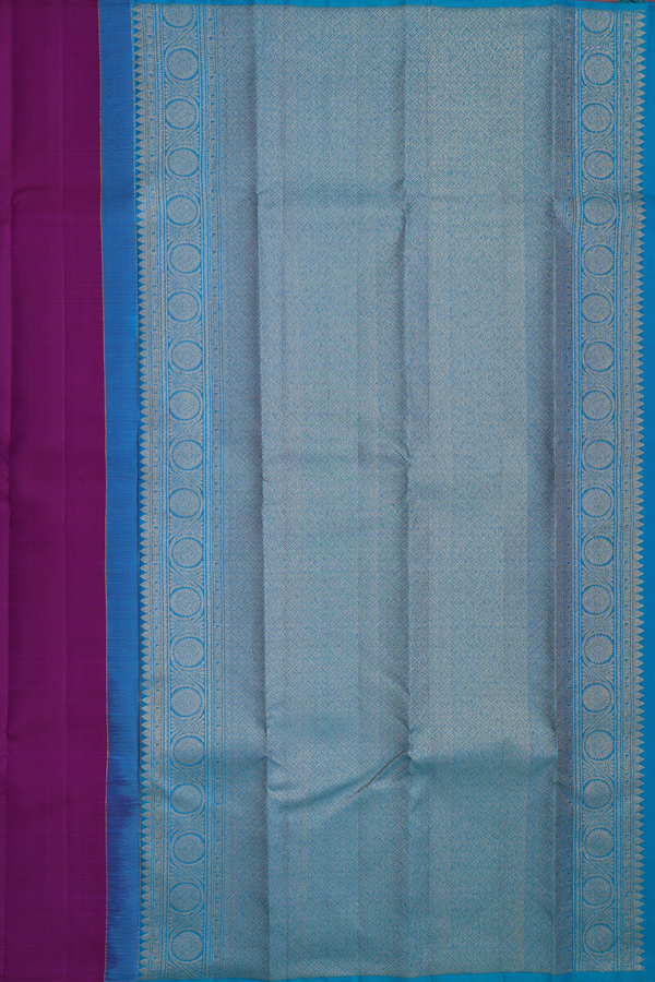 Kanchipuram Silk Saree In Grape Purple With Paisley Design