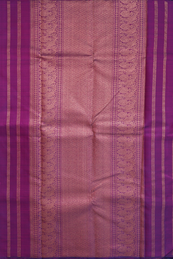 Kanchipuram Silk Saree In Grape Purple With Peacock Buttas