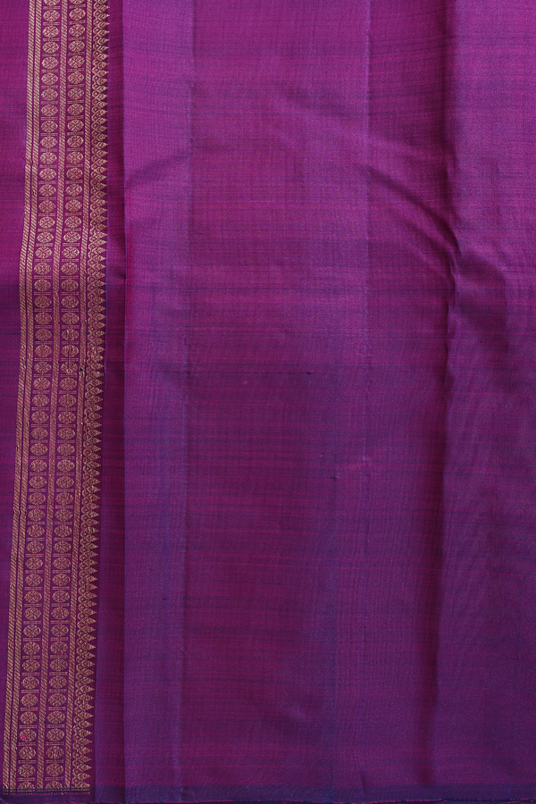 Kanchipuram Silk Saree In Grape Purple With Peacock Buttas