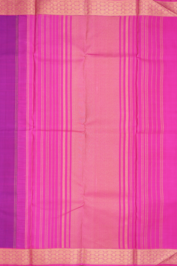 Kanchipuram Silk Saree In Grape Purple With Peacock Motifs