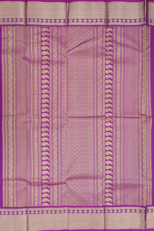 Kanchipuram Silk Saree In Grape Purple With Stripes Design
