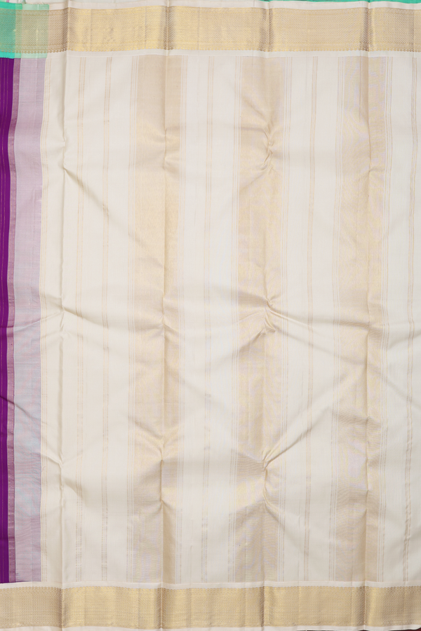 Kanchipuram Silk Saree In Grape Purple With Stripes Design