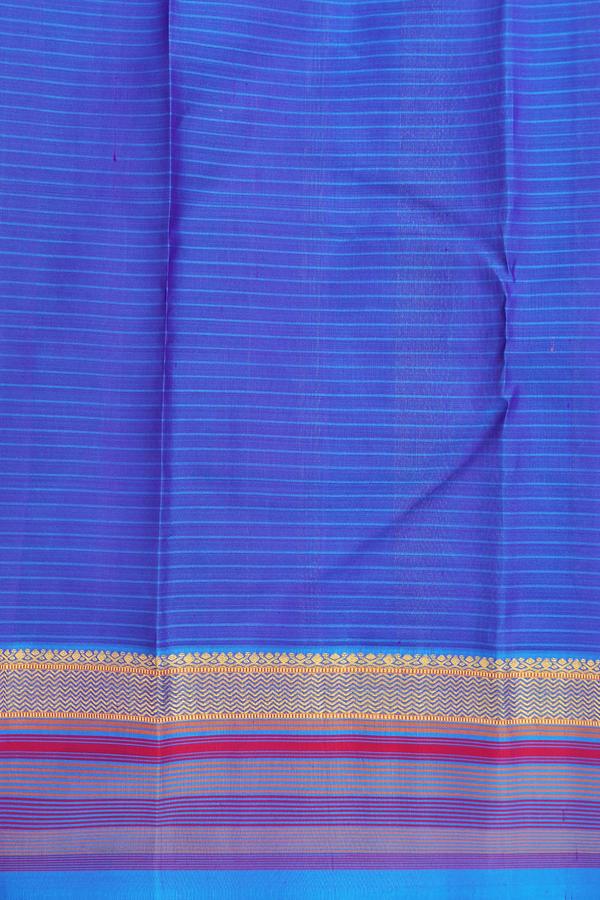 Kanchipuram Silk Saree In Grape Purple With Stripes Design