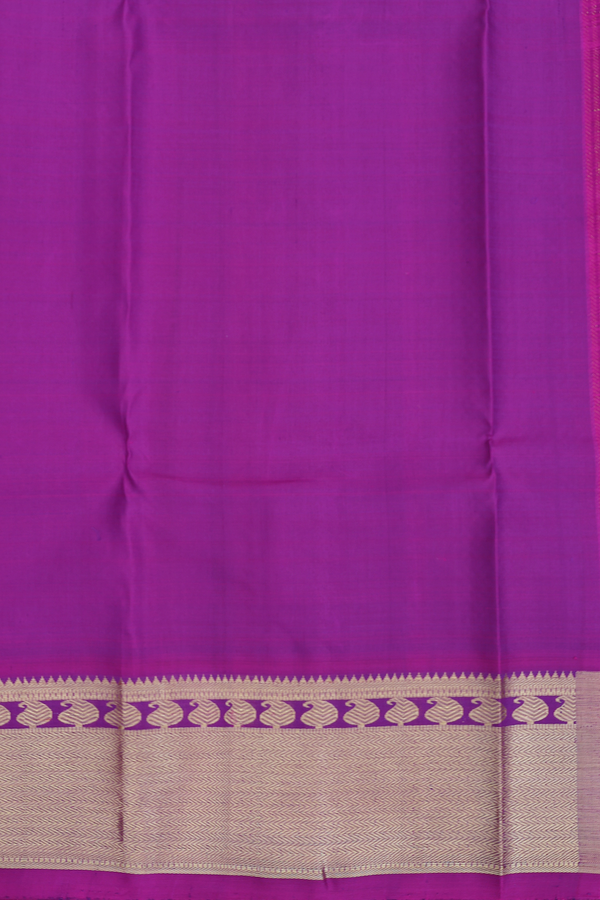 Kanchipuram Silk Saree In Grape Purple With Stripes Design