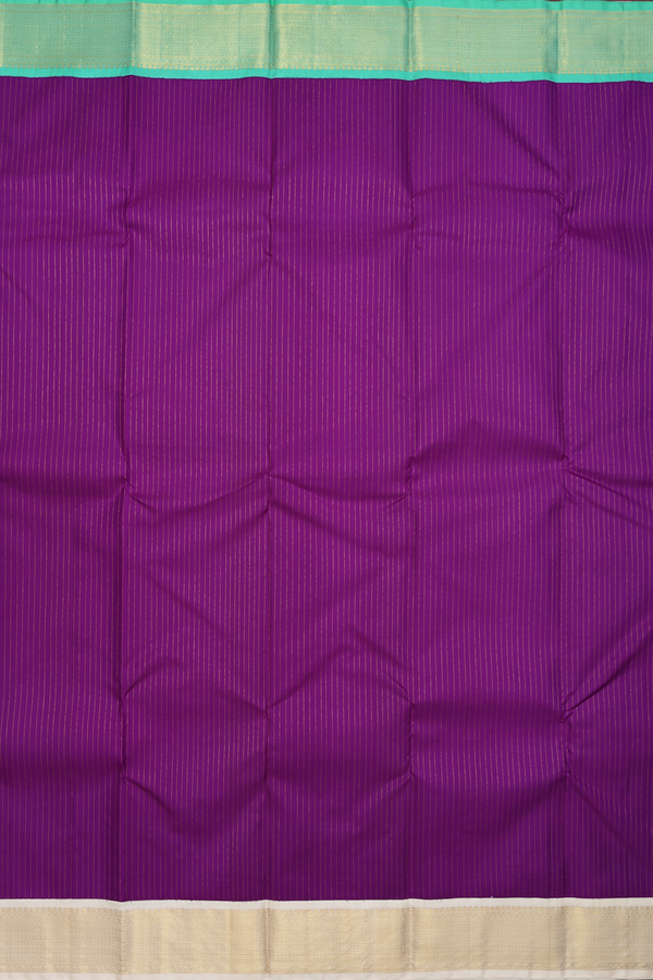 Kanchipuram Silk Saree In Grape Purple With Stripes Design