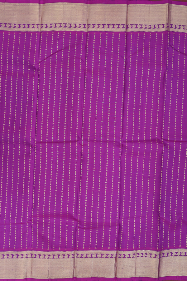 Kanchipuram Silk Saree In Grape Purple With Stripes Design