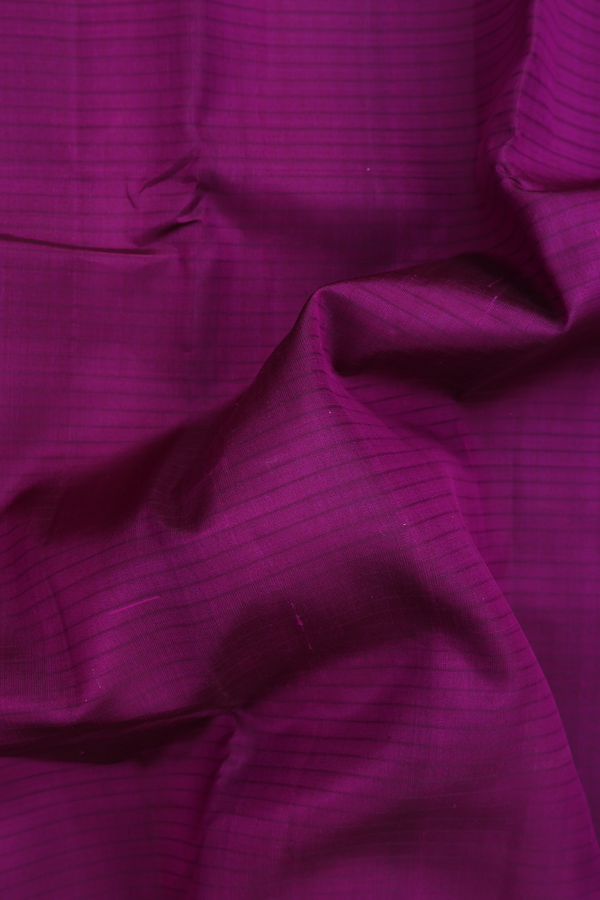 Kanchipuram Silk Saree In Grape Purple With Stripes Design
